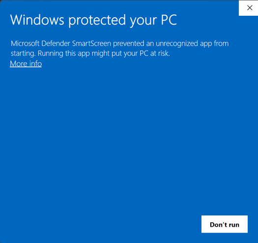 Windows Protected Your PC
